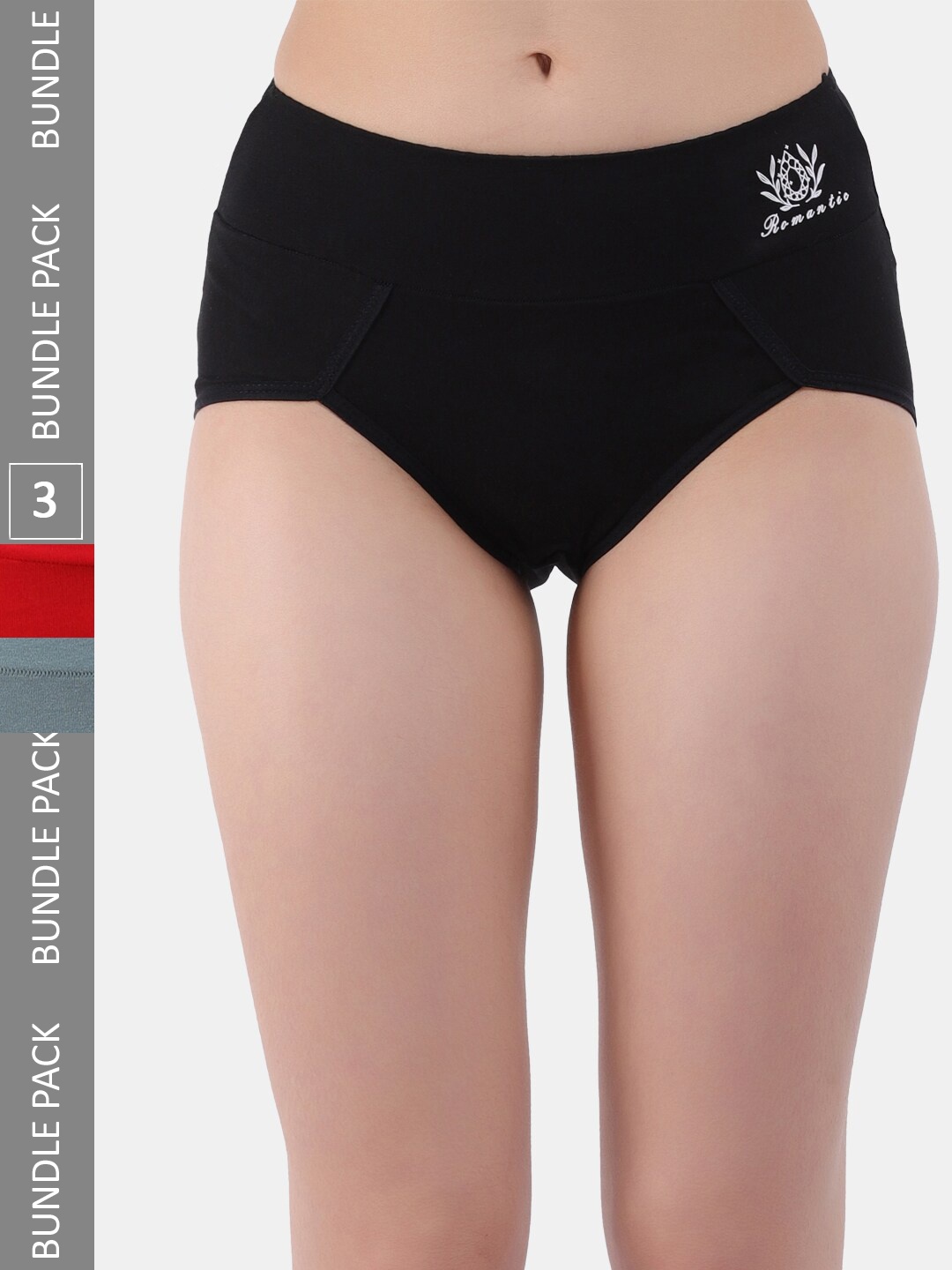 

Amour Secret Women Pack Of 3 Anti-Bacterial Hipster Briefs, Black