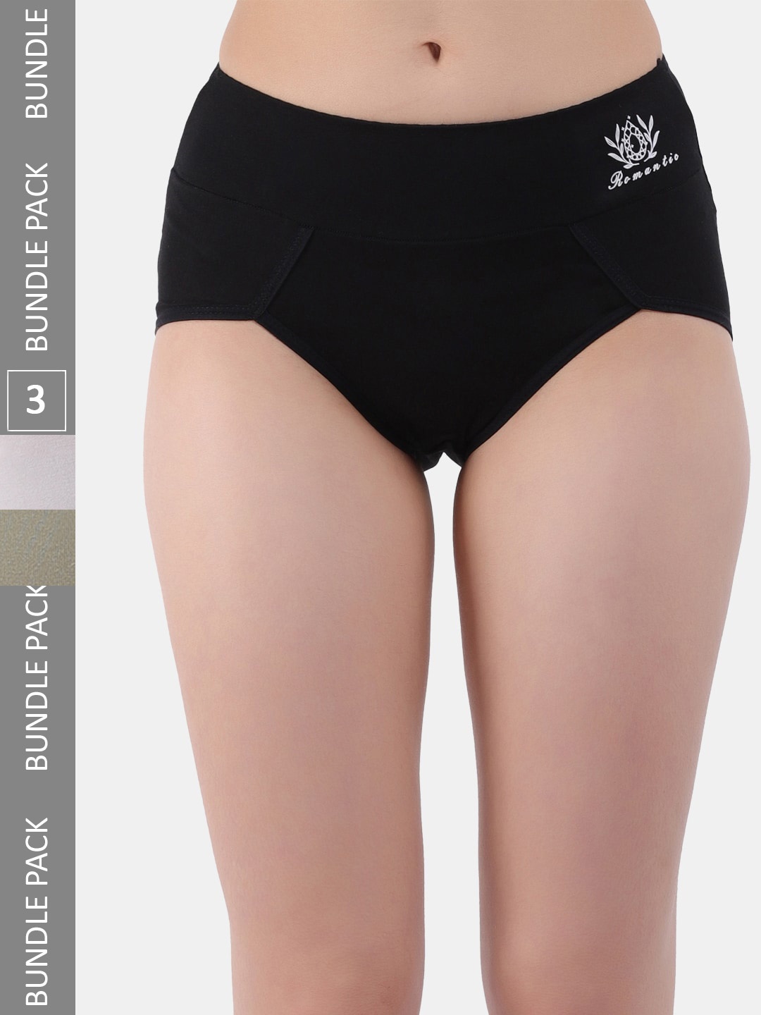 

Amour Secret Women Pack Of 3 Anti-Bacterial Hipster Briefs, Black