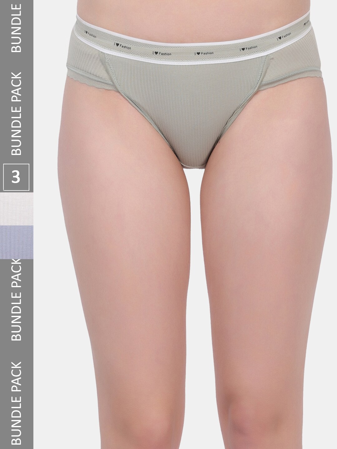

Amour Secret Women Pack of 3 Smooth-Fit Anti-Bacterial Bikini Briefs, White