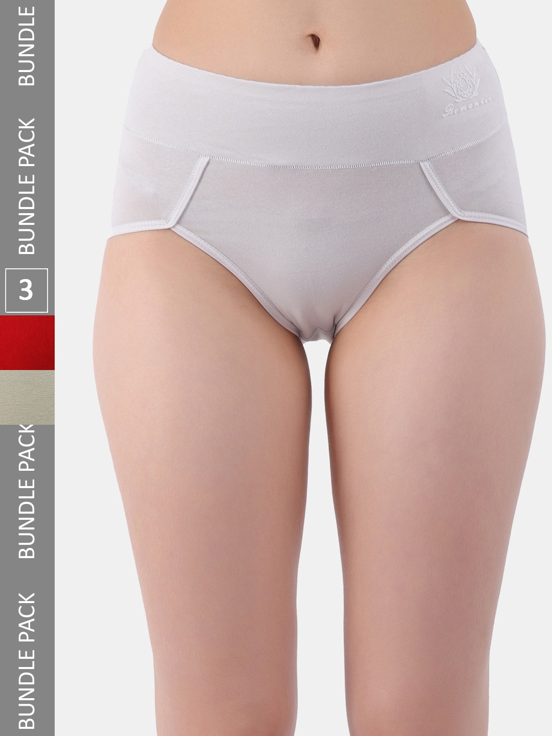 

Amour Secret Women Pack Of 3 Anti-Bacterial Hipster Briefs, Grey