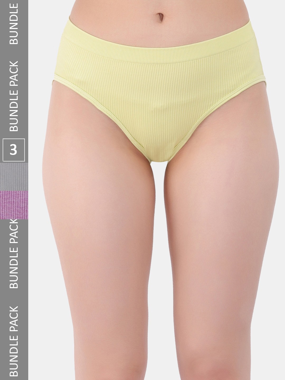 

Amour Secret Women Pack Of 3 Anti-Bacterial Hipster Briefs, Grey