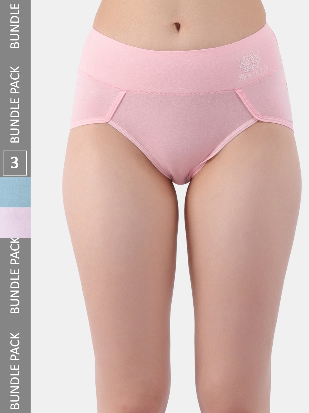 

Amour Secret Women Pack Of 3 Anti-Bacterial Hipster Briefs, Pink
