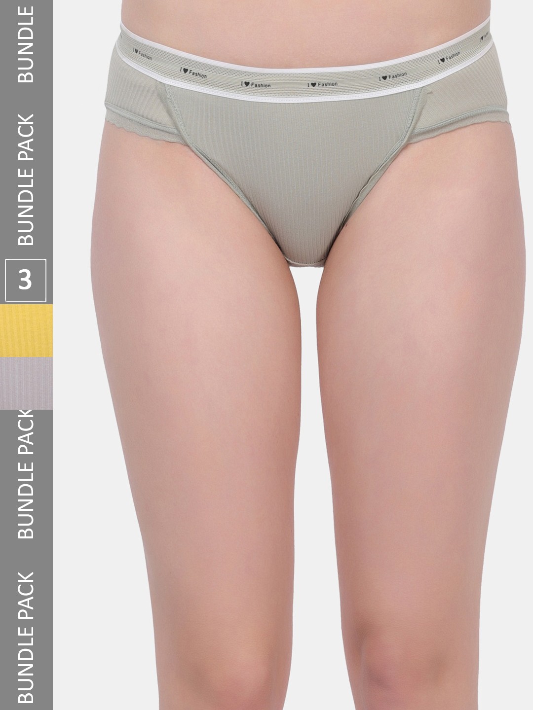 

Amour Secret Women Pack Of 3 Anti-Bacterial Bikini Briefs, Green