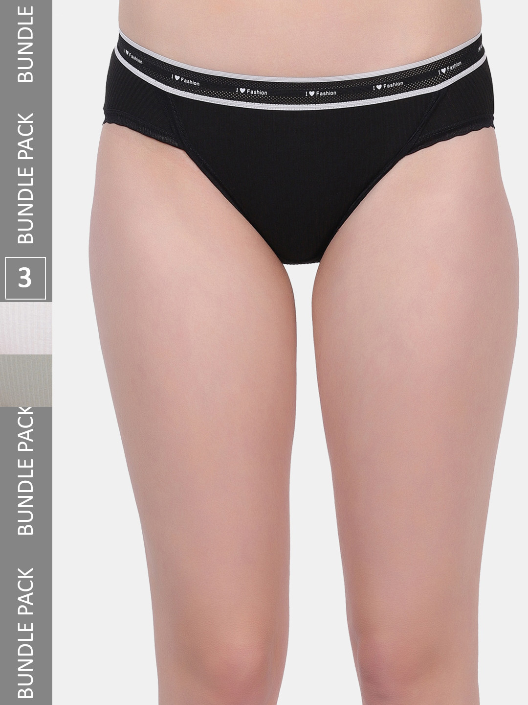 

Amour Secret Women Pack of 3 Mid-Rise Anti-Bacterial Bikini Briefs, Black
