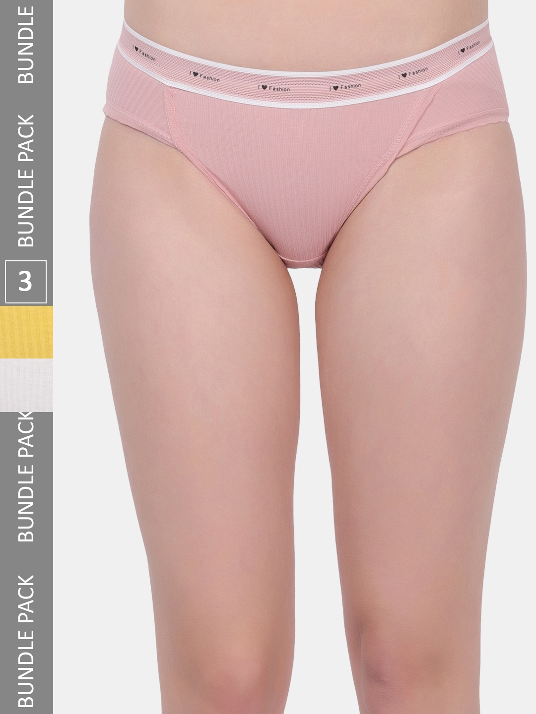 Amour Secret Women Pack Of 3 Knitted Anti-Bacterial Bikini Briefs, Yellow