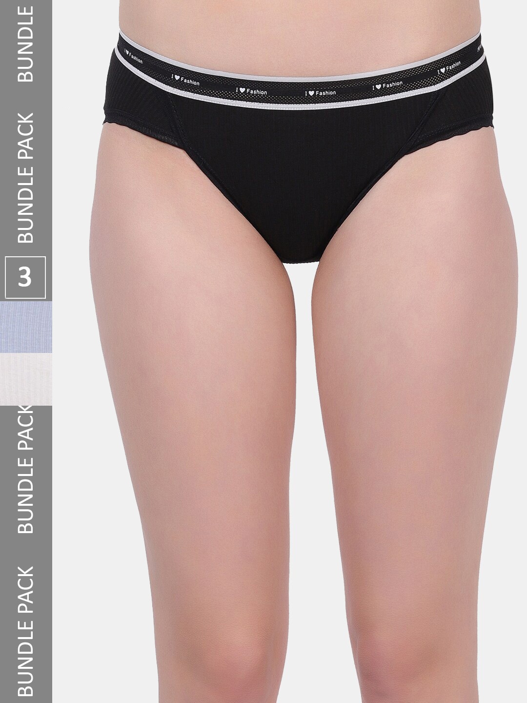 

Amour Secret Women Pack Of 3 Mid-Rise Anti-Bacterial Bikini Briefs, Black