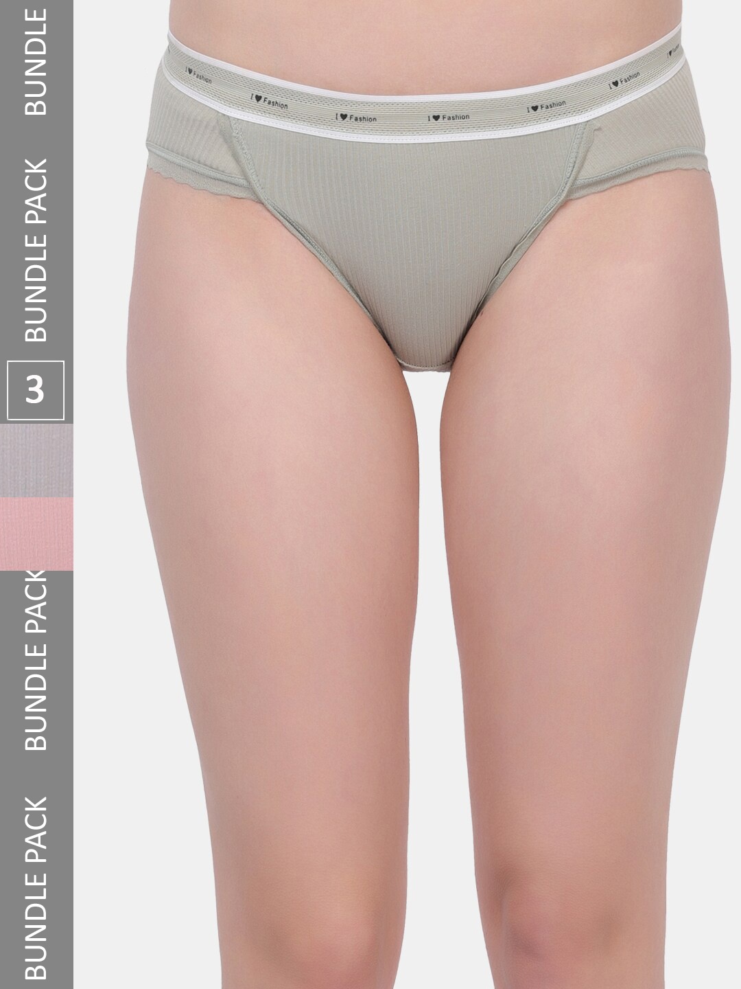 

Amour Secret Women Pack Of 3 Anti-Bacterial Bikini Briefs, Green
