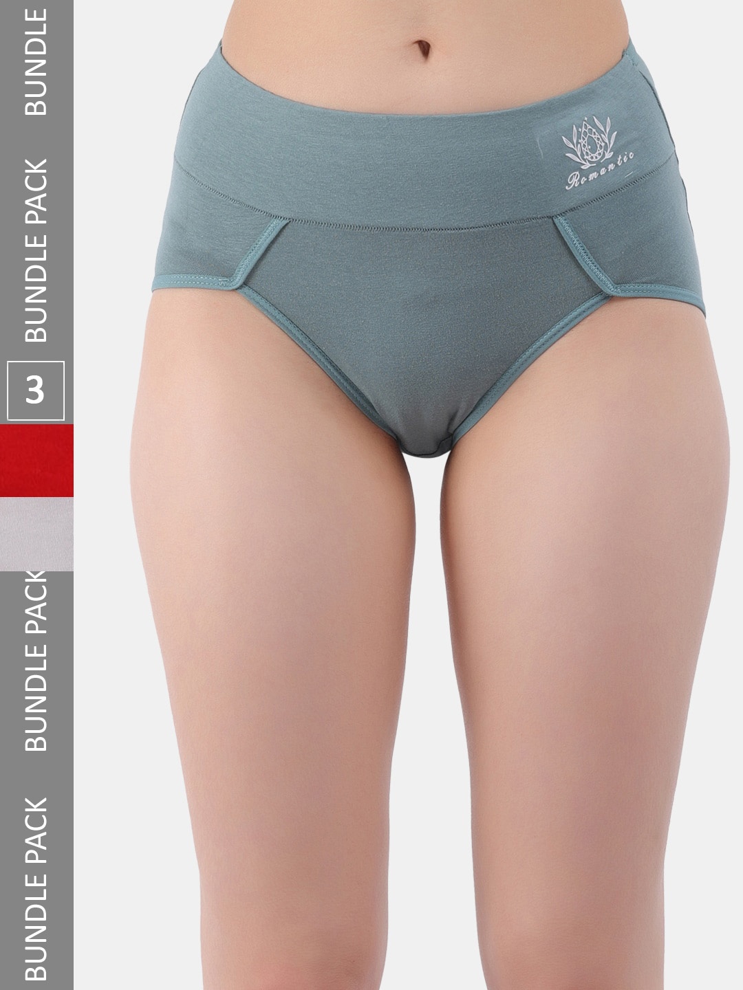 

Amour Secret Women Pack of 3 Mid Rise Anti-Bacterial Hipster Briefs, Red