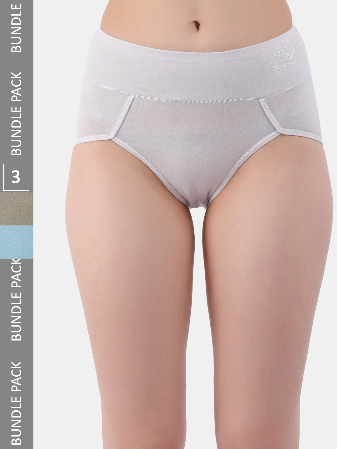 

Amour Secret Women Pack Of 3 Anti-Bacterial Hipster Briefs, Grey