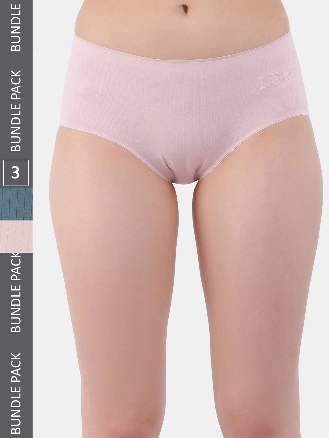 

Amour Secret Women Pack Of 3 Striped Anti-Bacterial Hipster Briefs, Purple