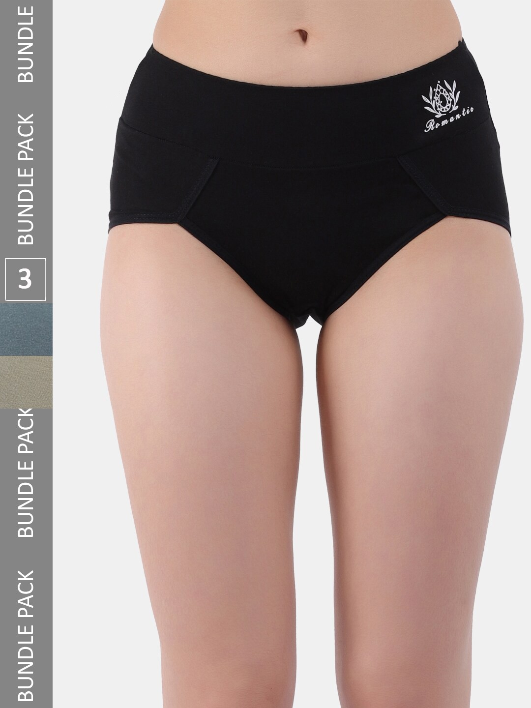 

Amour Secret Women Pack of 3 Anti-Bacterial Hipsters Briefs, Black