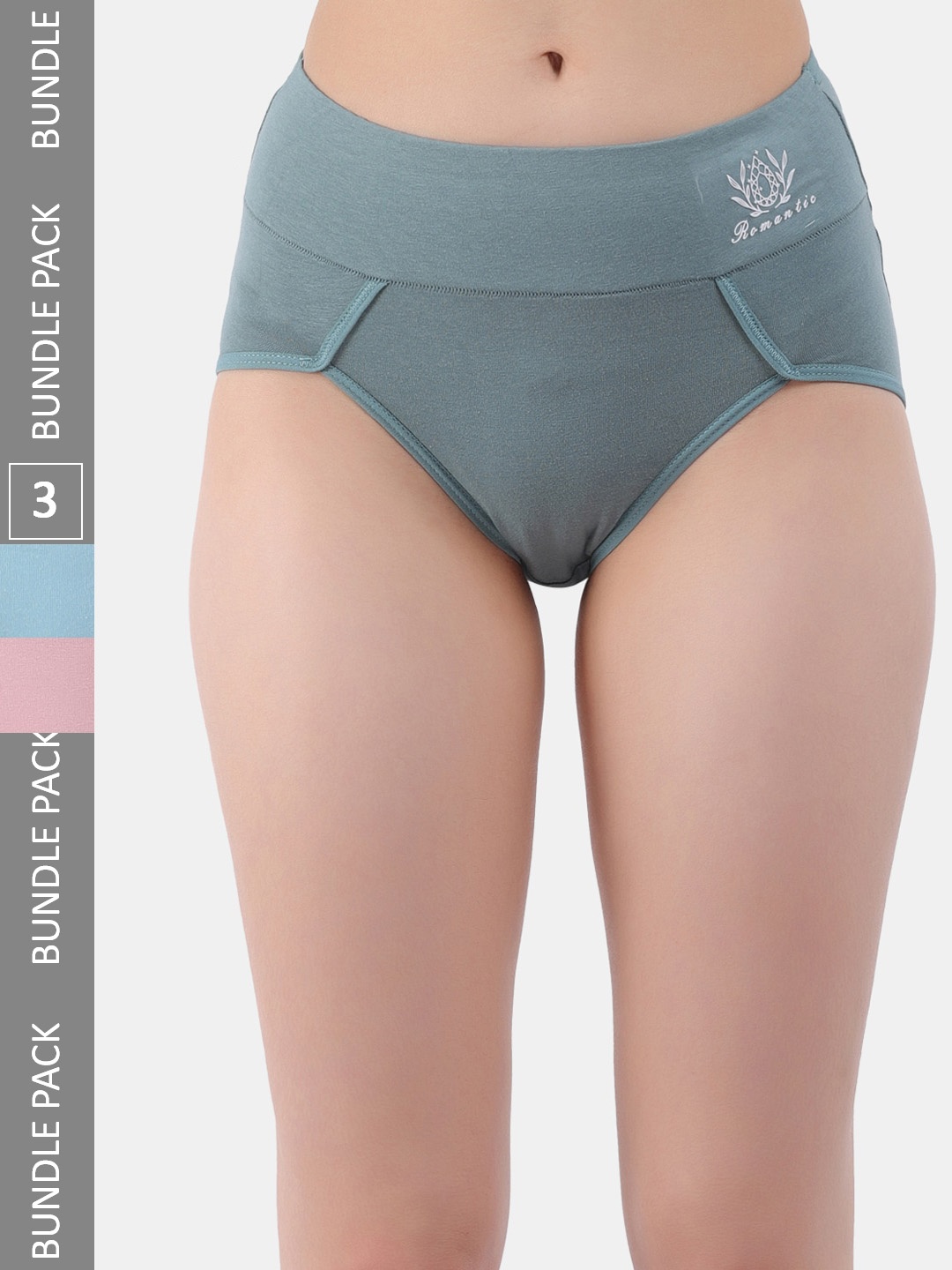 

Amour Secret Women Pack Of 3 Anti Bacterial Hipster Briefs, Green