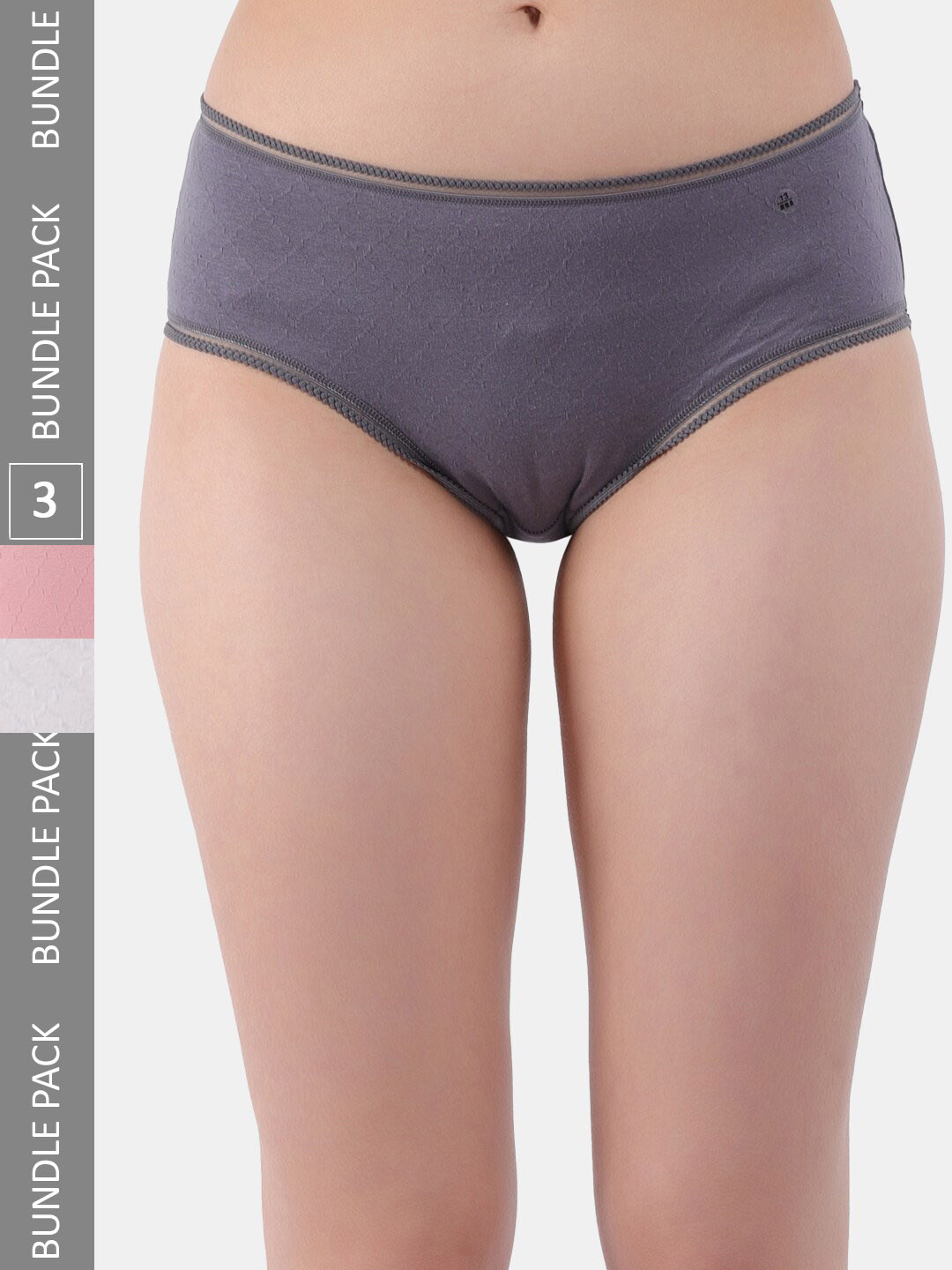 

Amour Secret Women Pack Of 3 Self-Design Mid-Rise Anti-Bacterial Hipster Briefs, Red