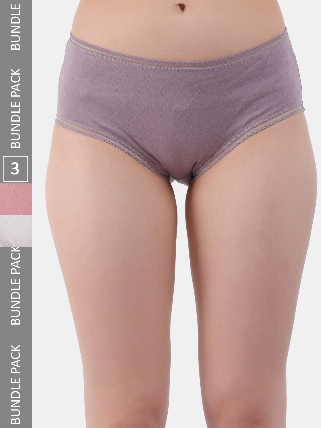 

Amour Secret Women Pack Of 3 Anti-Bacterial Hipster Briefs, Mauve