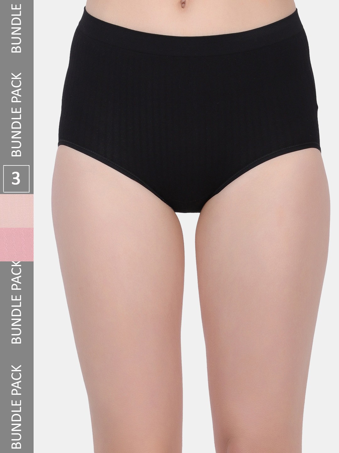 

Amour Secret Women Pack Of 3 Anti-Bacterial Hipster Briefs, Black