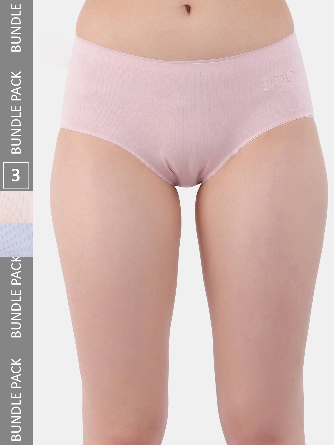

Amour Secret Women Pack Of 3 Striped Mid-Rise Anti-Bacterial Hipster Briefs, Red