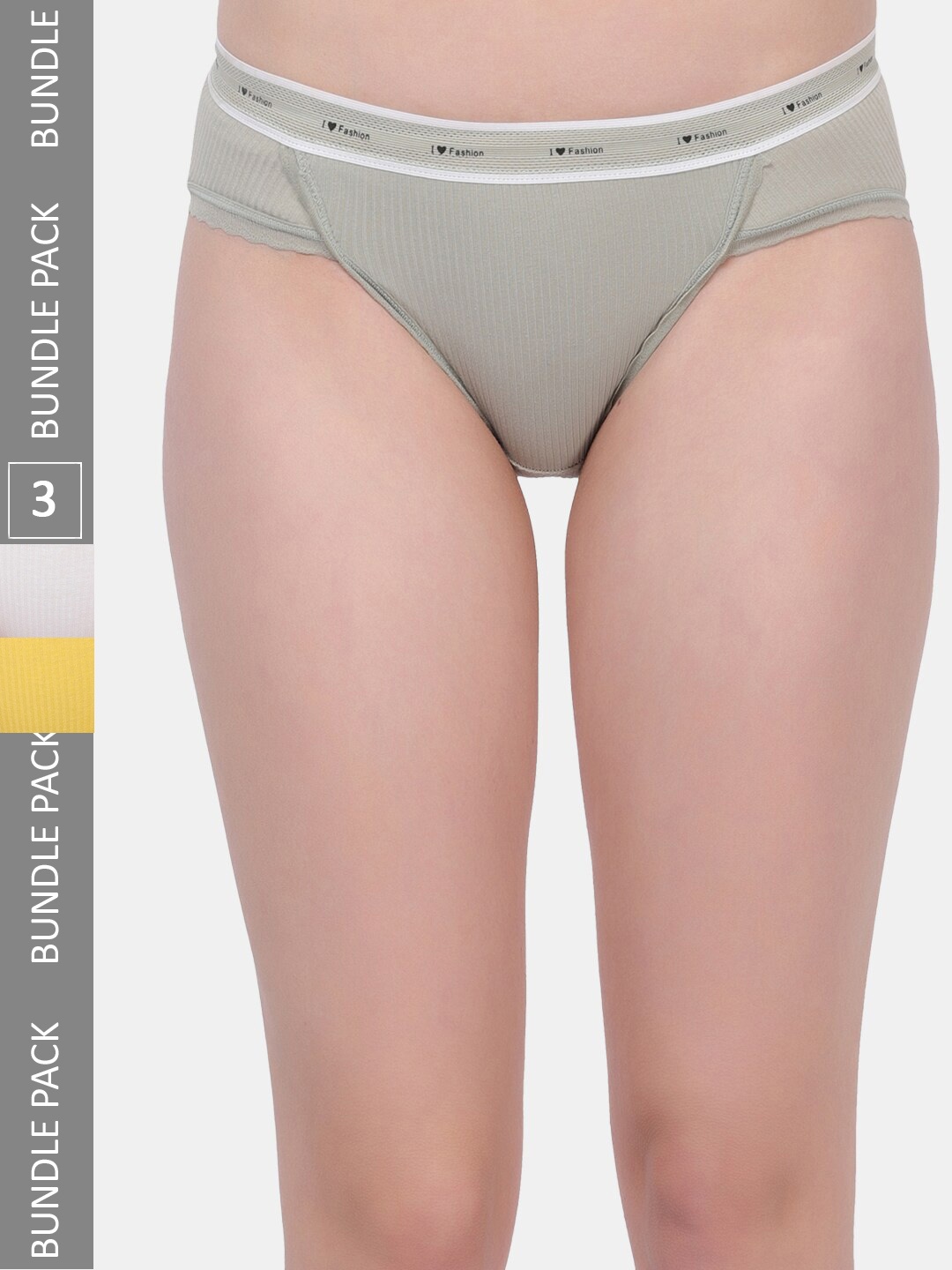 

Amour Secret Women Pack Of 3 Anti-Bacterial Bikini Briefs, Green