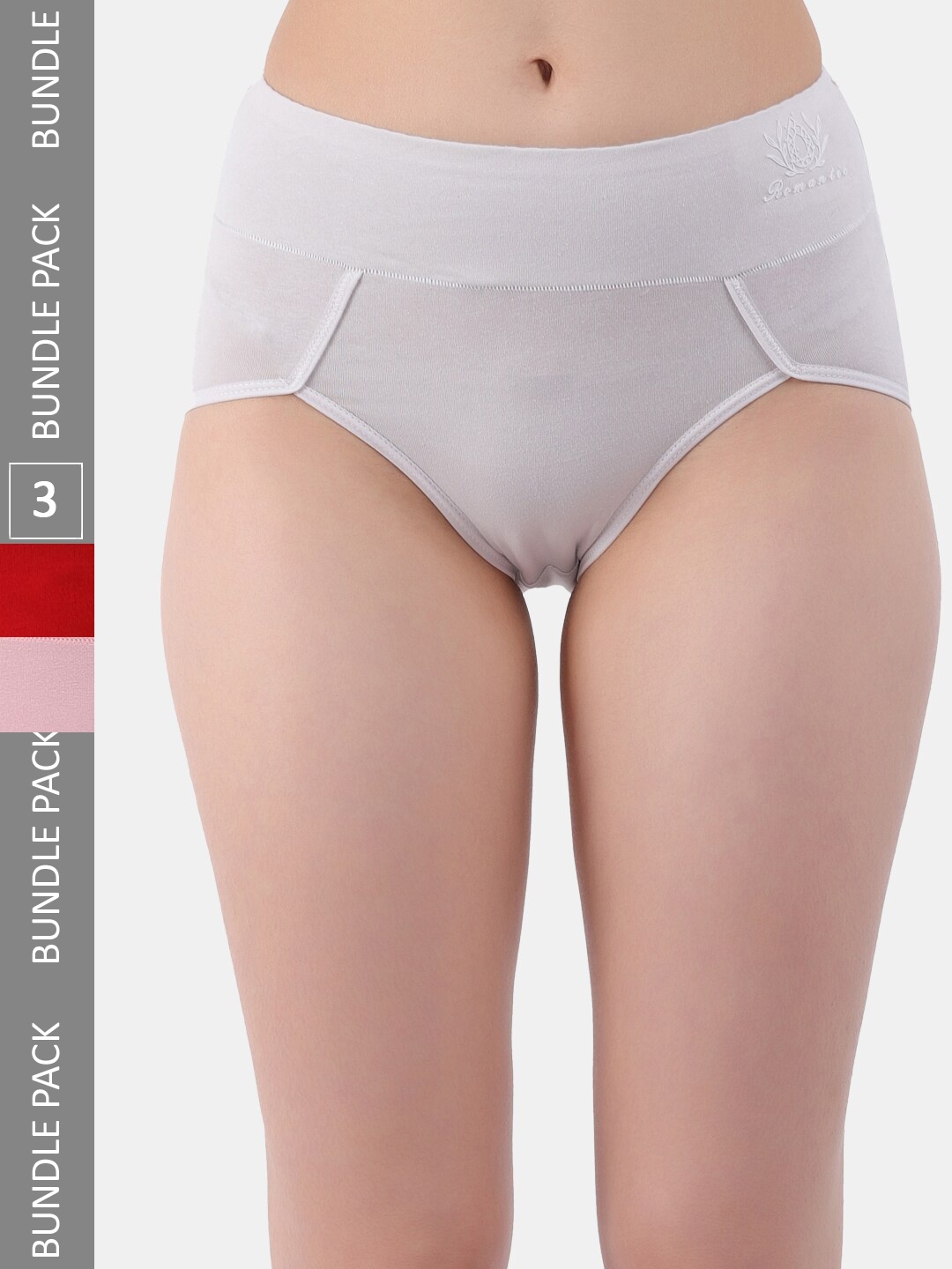 

Amour Secret Women Pack Of 3 Anti-Bacterial Hipster Briefs, Grey