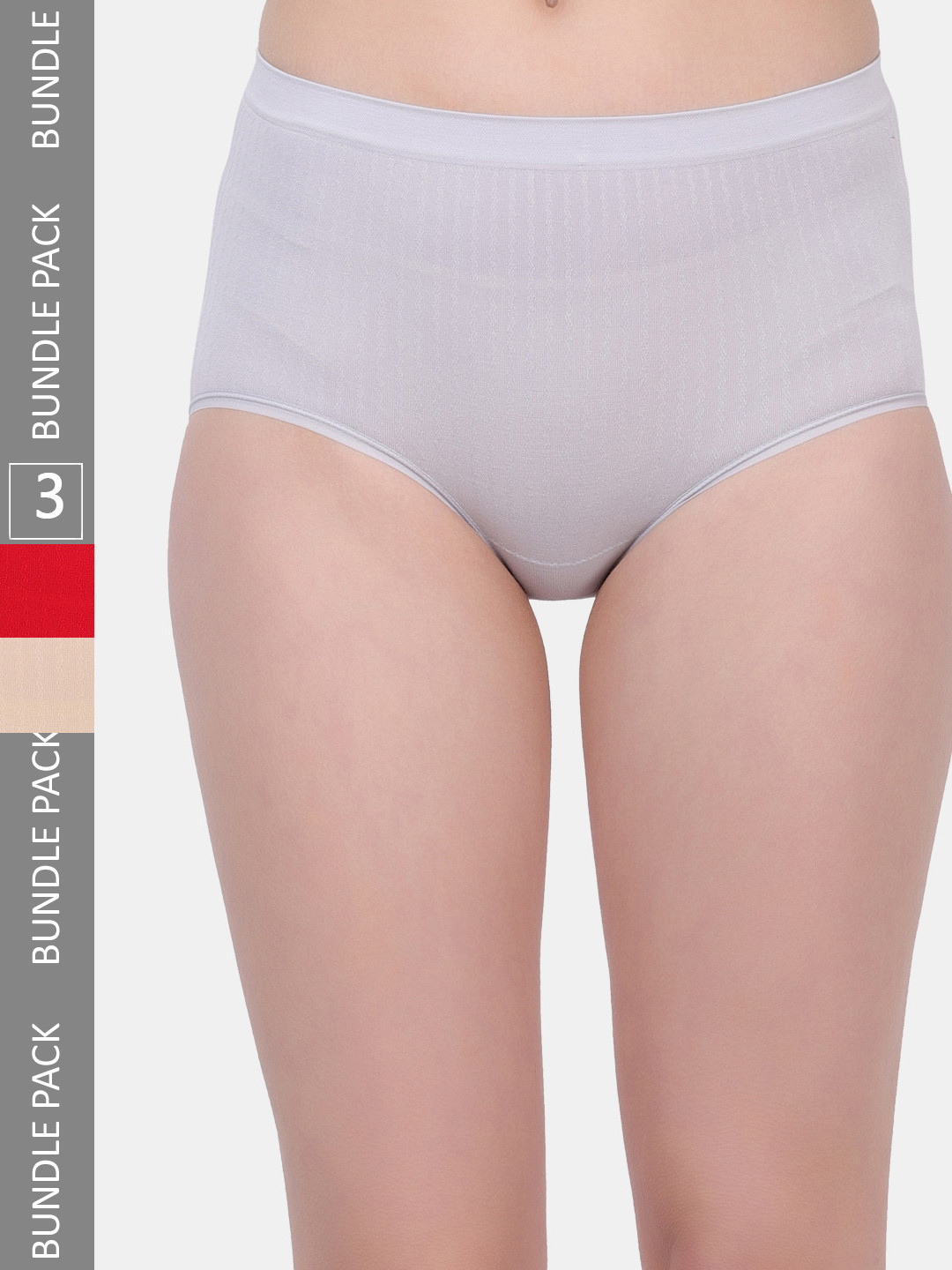 

Amour Secret Women Pack Of 3 Anti-Bacterial Hipster Briefs, Grey