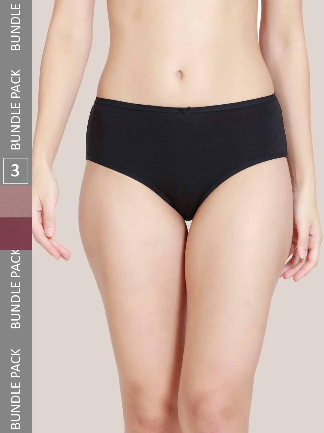 

Nykd Women Pack Of 3 Cotton Anti-Odour Hipster Briefs, Taupe
