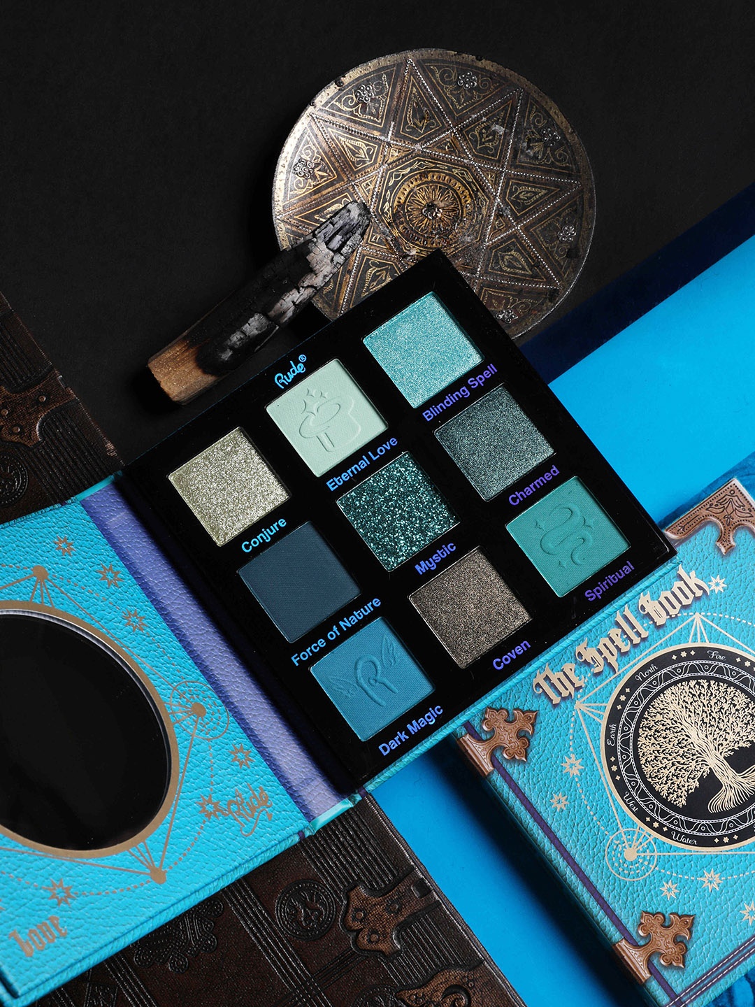

Rude Cosmetics The Spell Book Longwearing Eyeshadow Palette 4g - Love, Blue