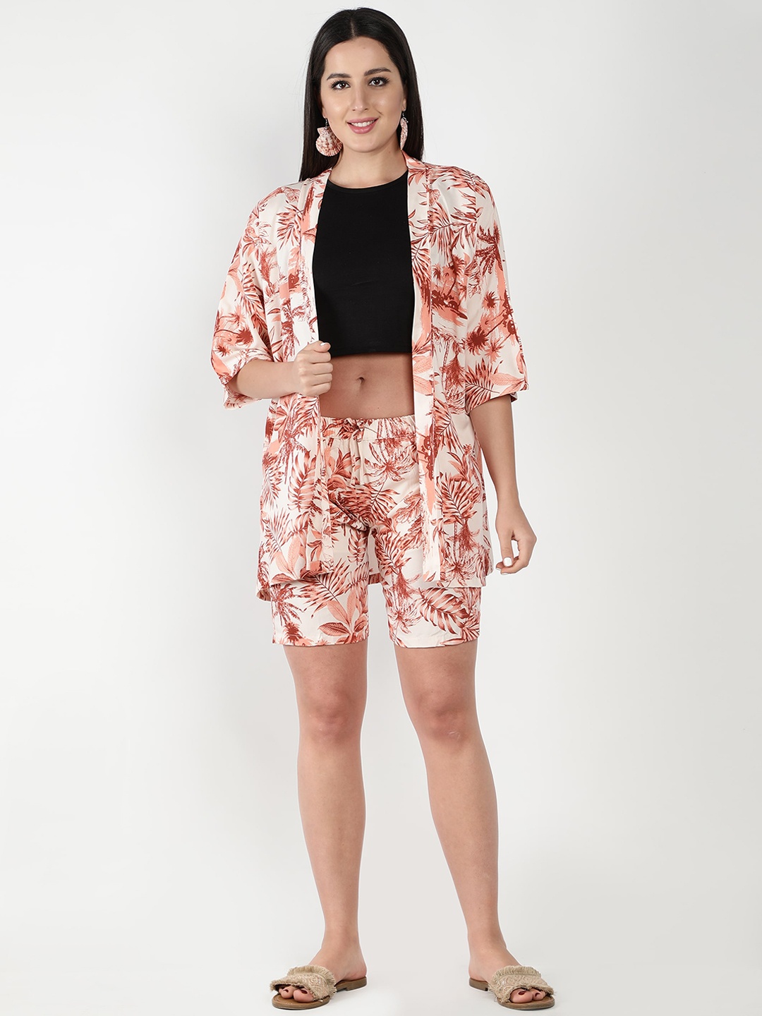

ISAM Printed Pure Cotton Shirt With Shorts Co-Ords Set, Pink