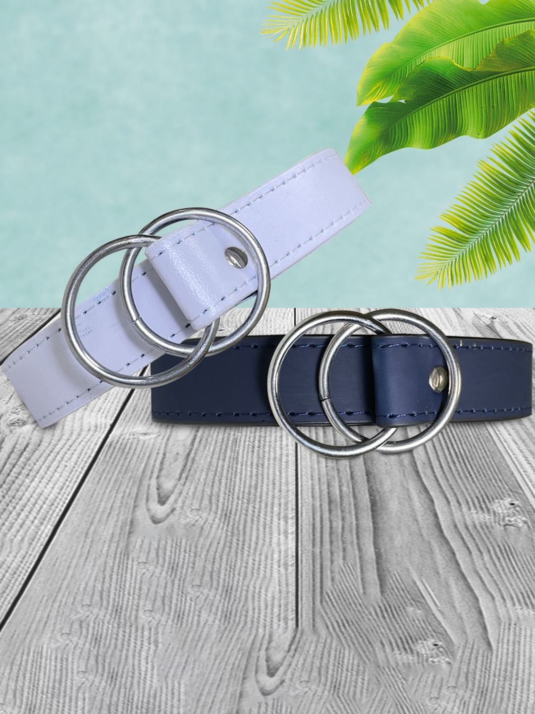 

Kastner Women Pack of 2 D-Ring Closure Belt, Blue