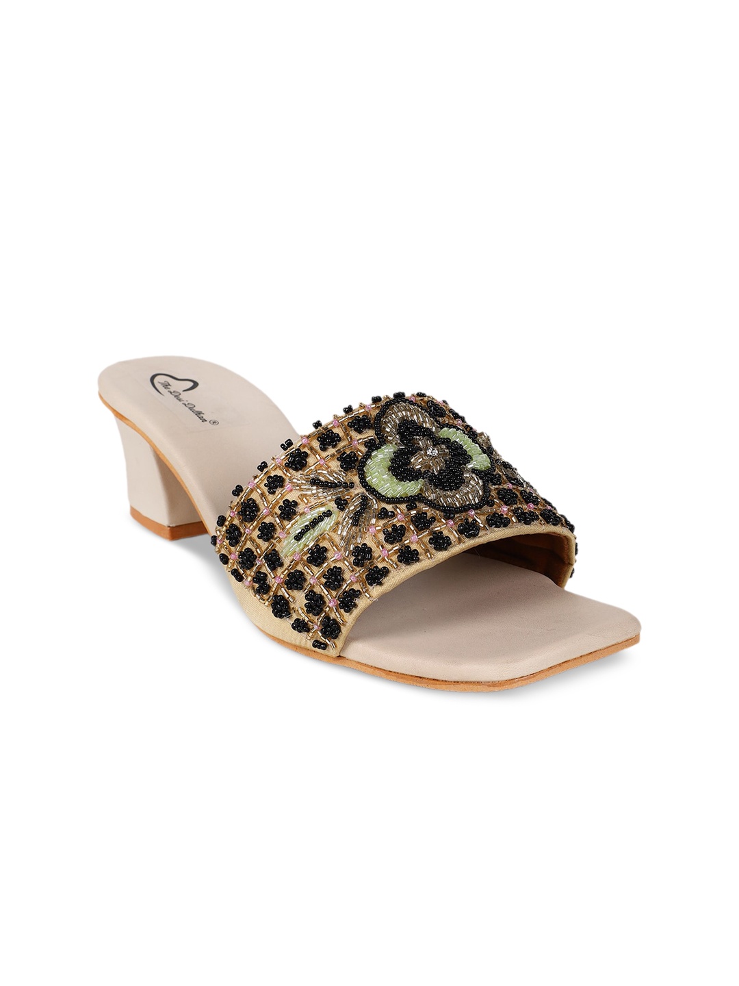 

The Desi Dulhan Embellished Ethnic Block Heels, Black