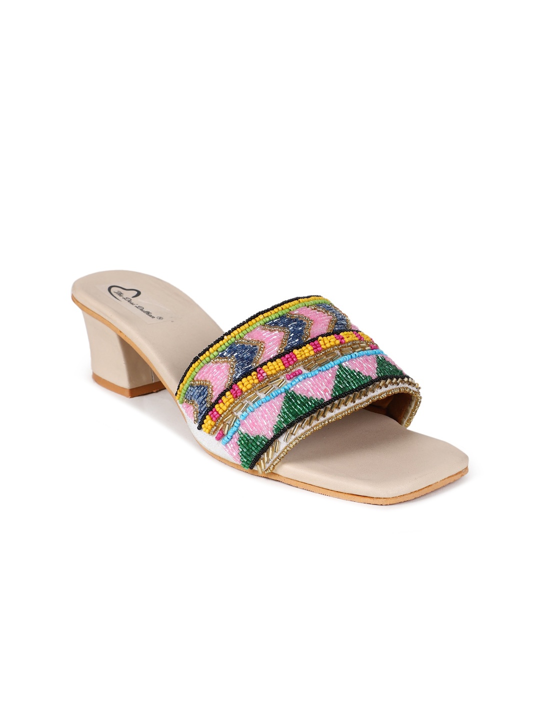 

The Desi Dulhan Open Toe Ethnic Block Heels, Multi