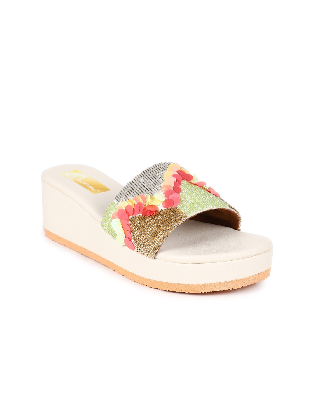 

The Desi Dulhan Embellished Wedge Heels, Sea green