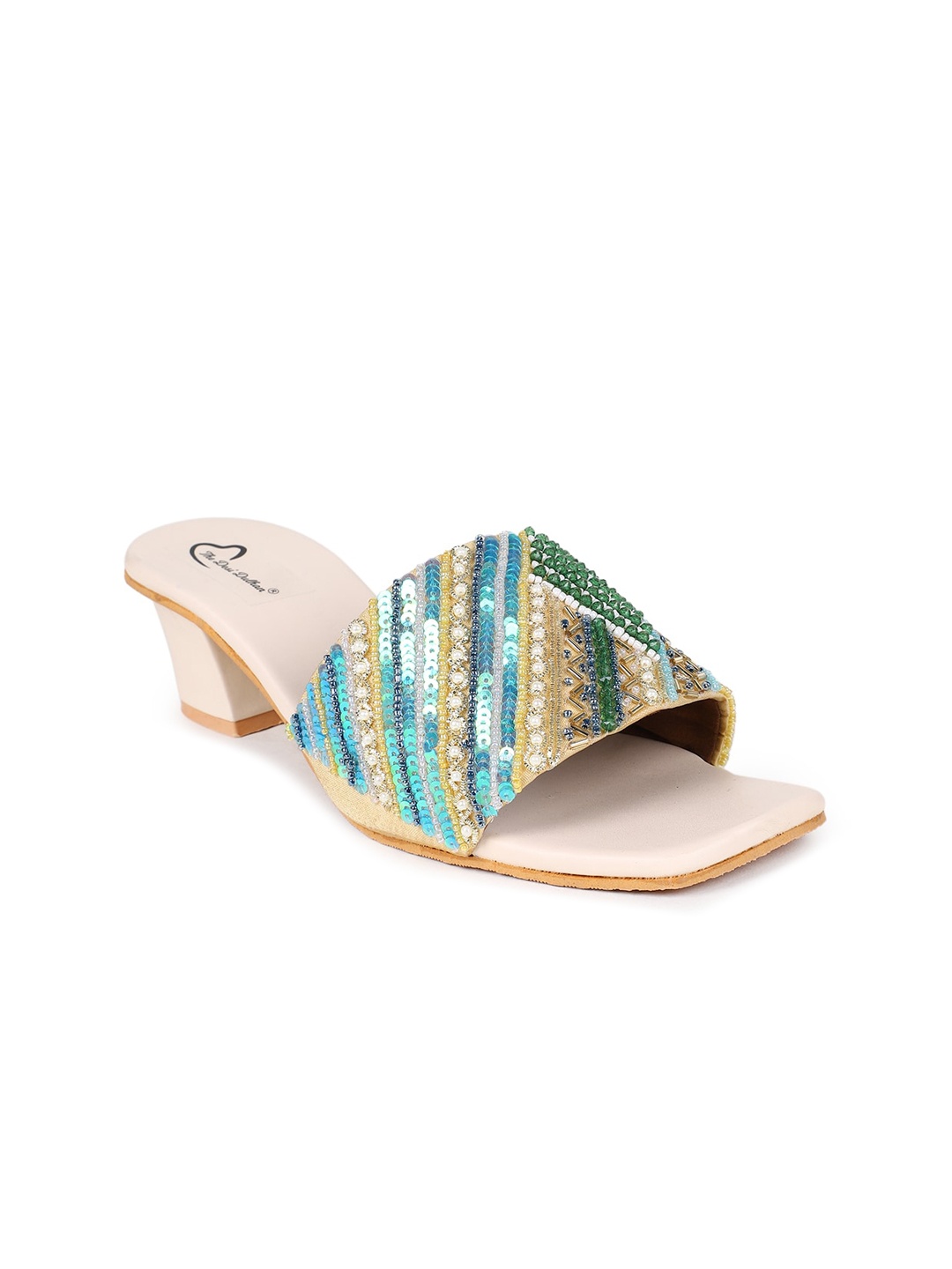 

The Desi Dulhan Embellished Ethnic Block Heels, Gold