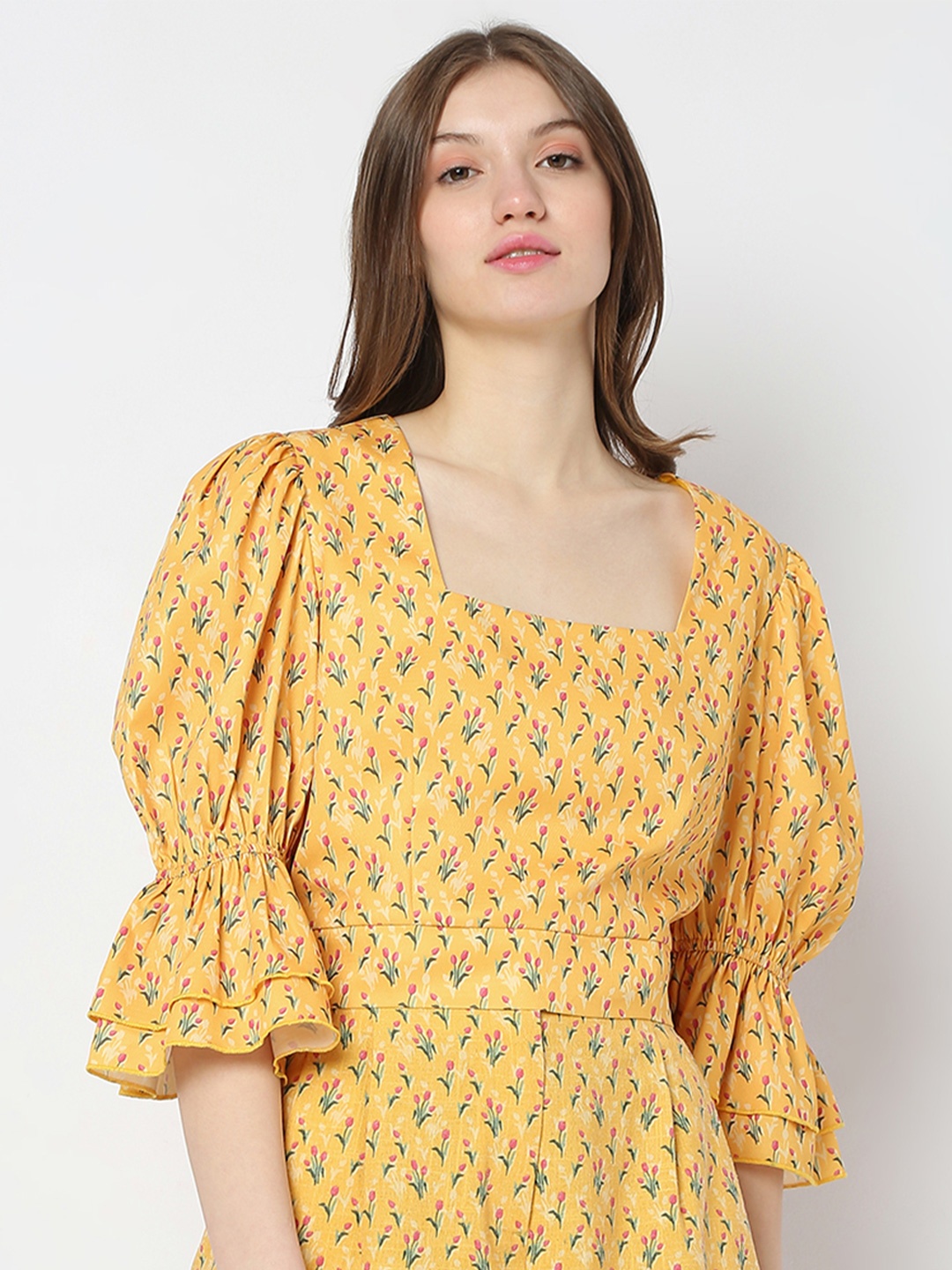 

Vero Moda Floral Printed Bell Sleeve Top, Yellow