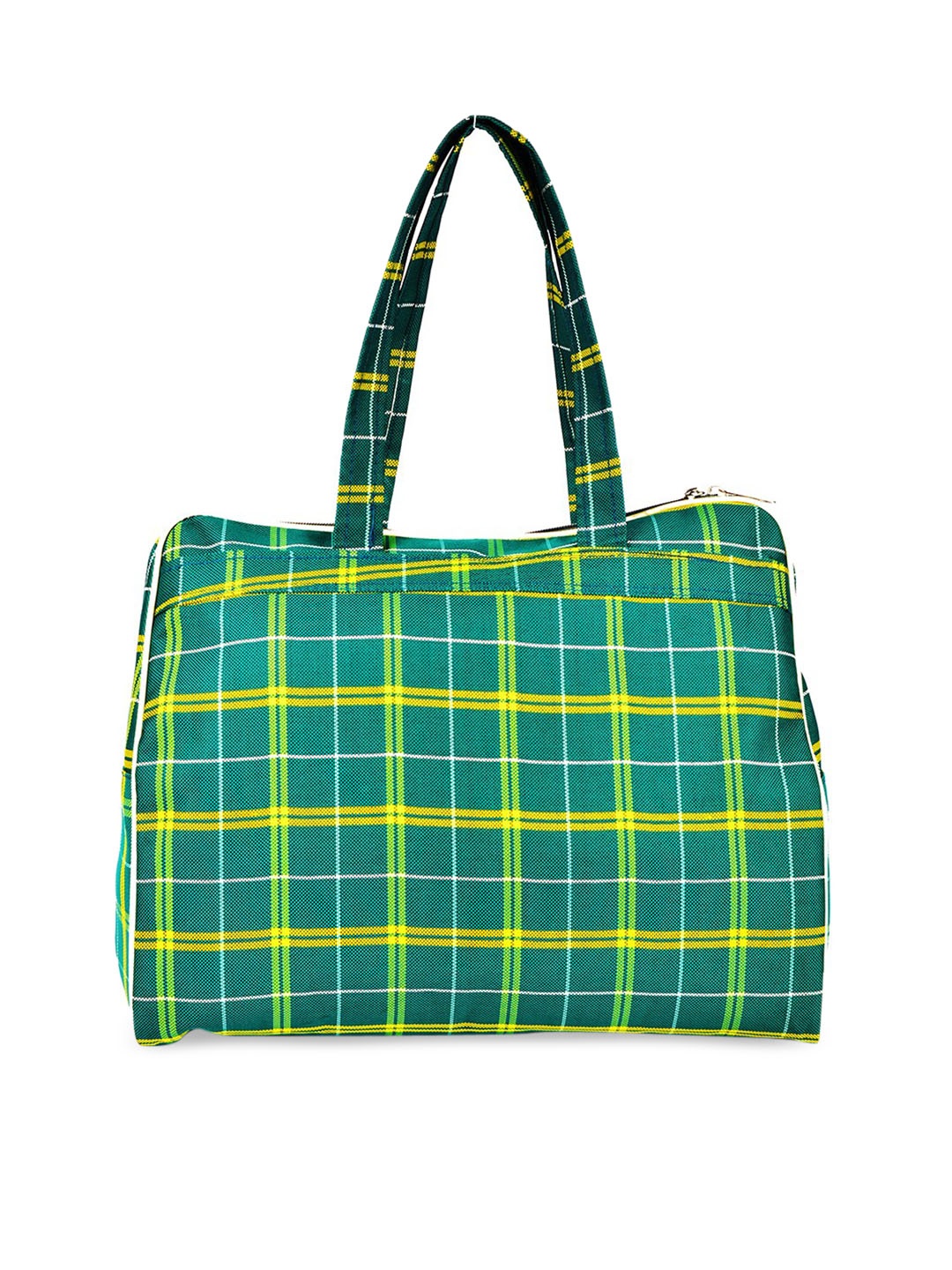 

Adbeni Checked Oversized Shopper Handheld Bag, Green