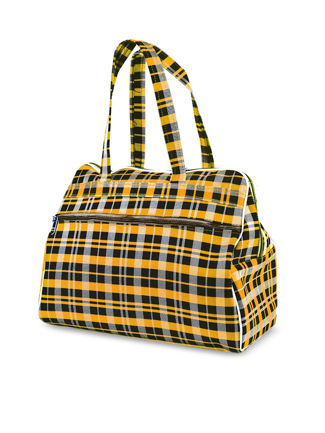

Adbeni Checked Shopper Handheld Bag, Mustard