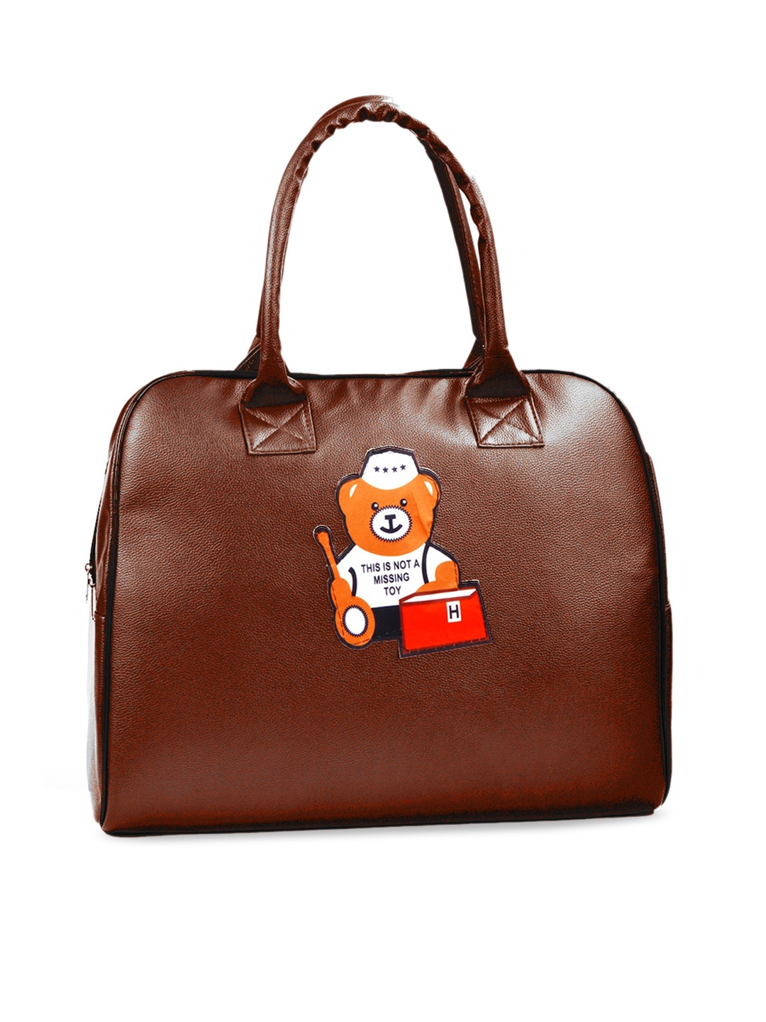 

Adbeni Structured Handheld Bag With Applique, Brown