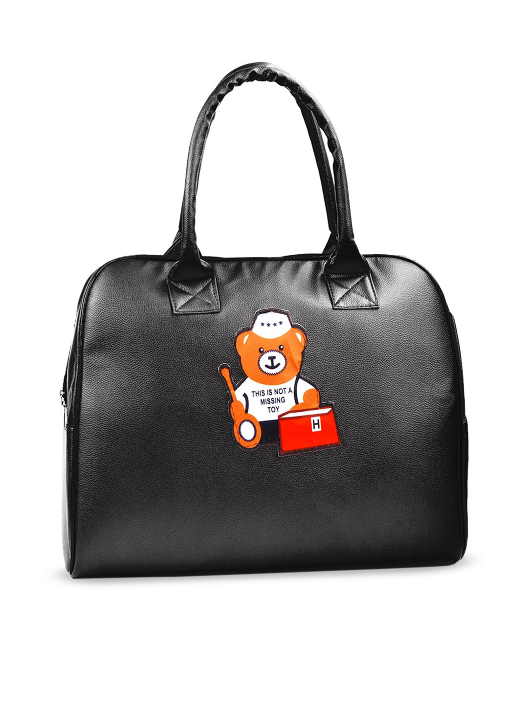 

Adbeni Structured Handheld Bag With Applique, Black
