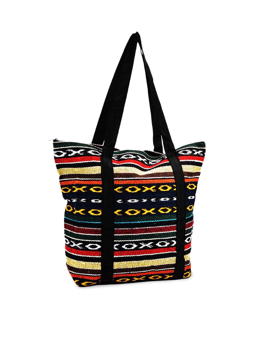 

Adbeni Geometric Printed Oversized Shopper Tote Bag, Black