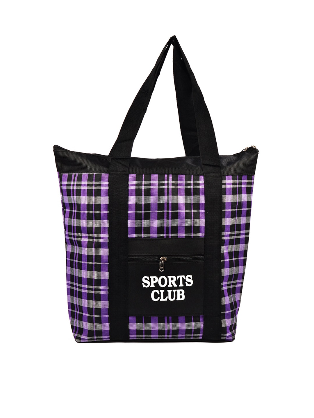 

Adbeni Checked Oversized Shopper Tote Bag, Purple