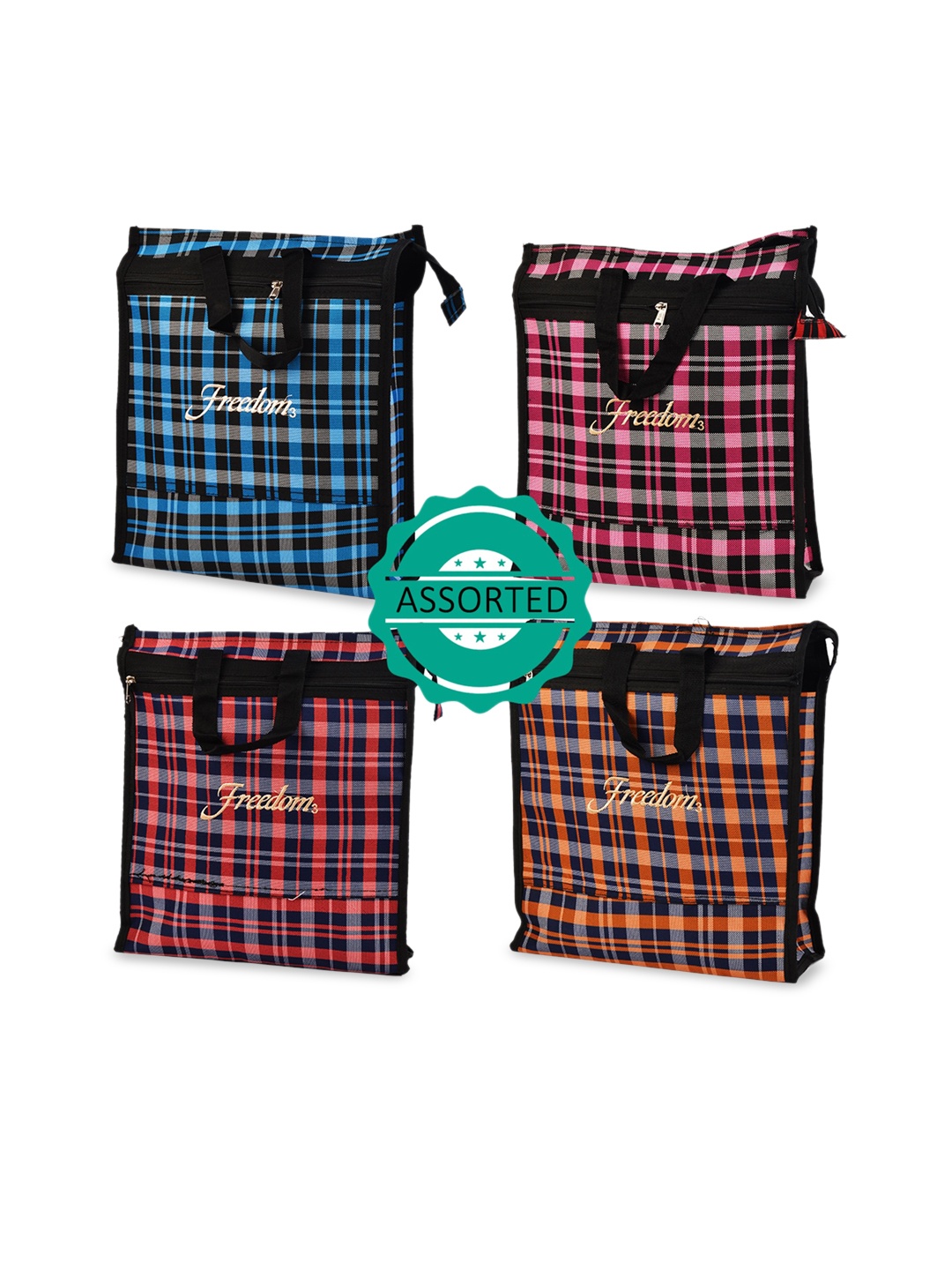 

Adbeni Blue And White Checked Lunch Bag