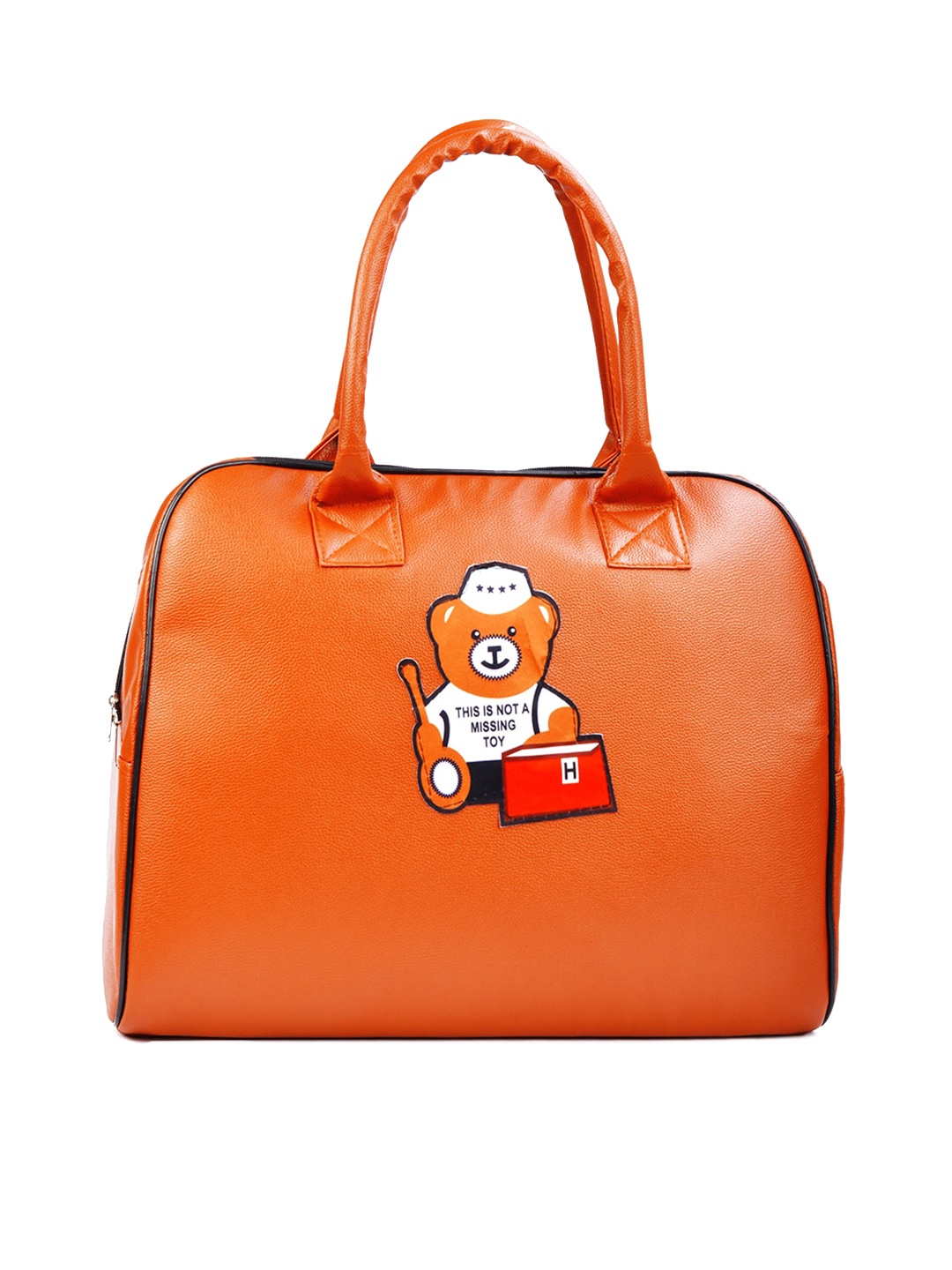 

Adbeni Structured Handheld Bag With Applique, Orange
