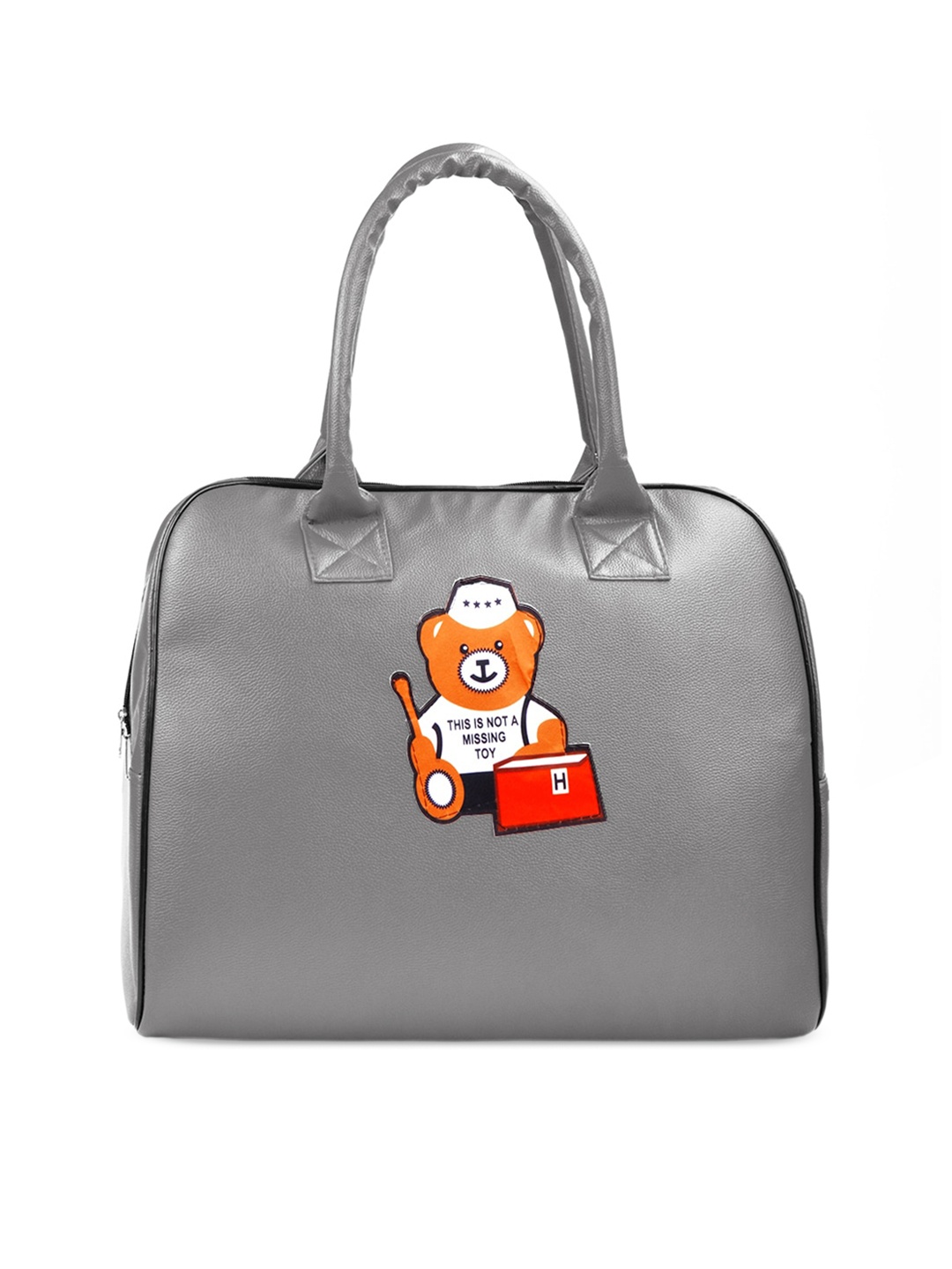 

Adbeni Structured Handheld Bag With Applique, Grey