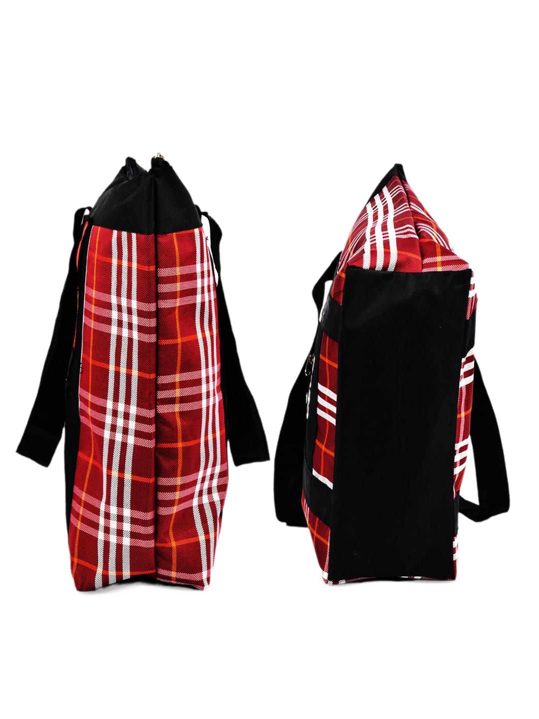 

Adbeni Checked Shopper Tote Bag, Red