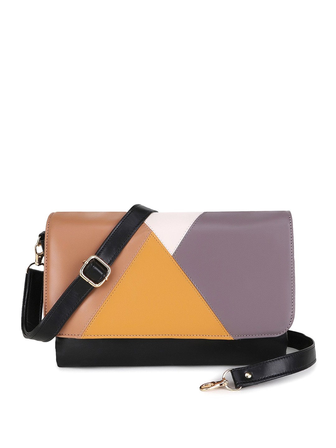 

Spice Art Colourblocked Structured Sling Bag, Black