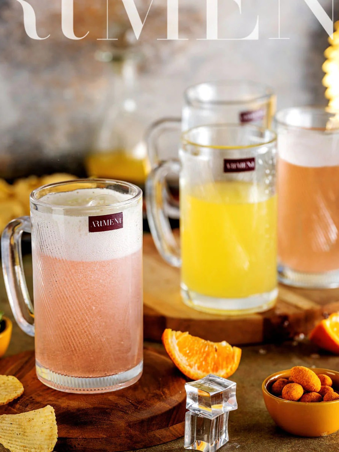 

THE ARTMENT Transparent 4 Pcs Glass Beer Mugs