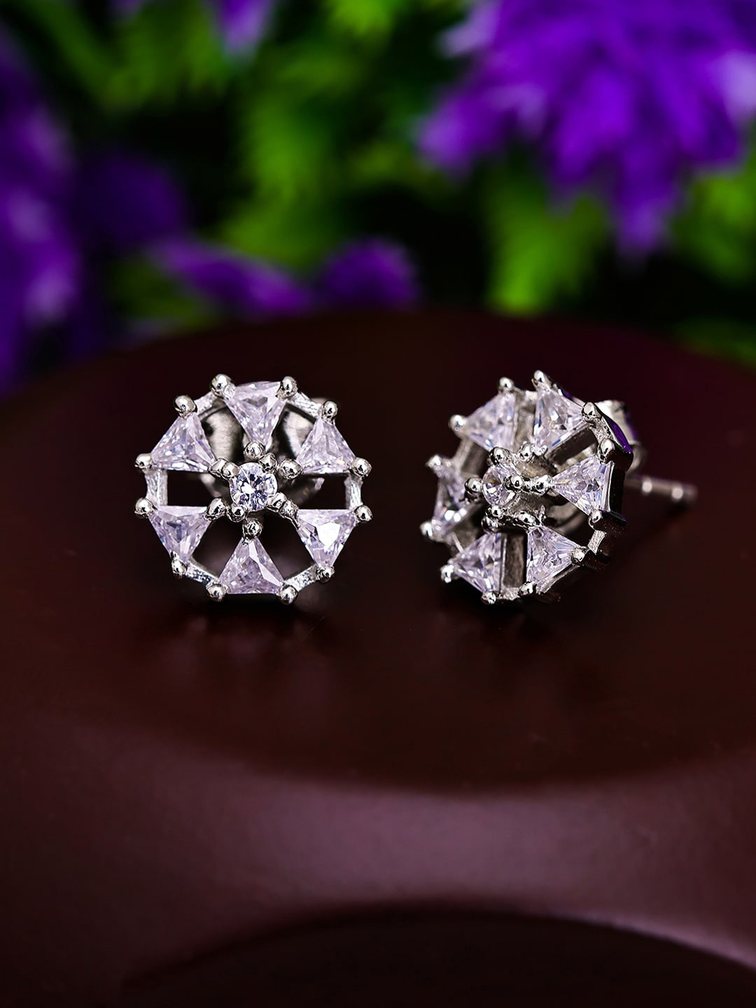 

Pissara by Sukkhi Rhodium-Plated Sterling Silver Contemporary Studs Earrings