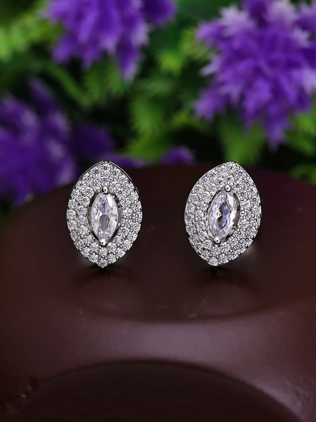

Pissara by Sukkhi Rhodium-Plated Sterling Silver Contemporary Studs Earrings