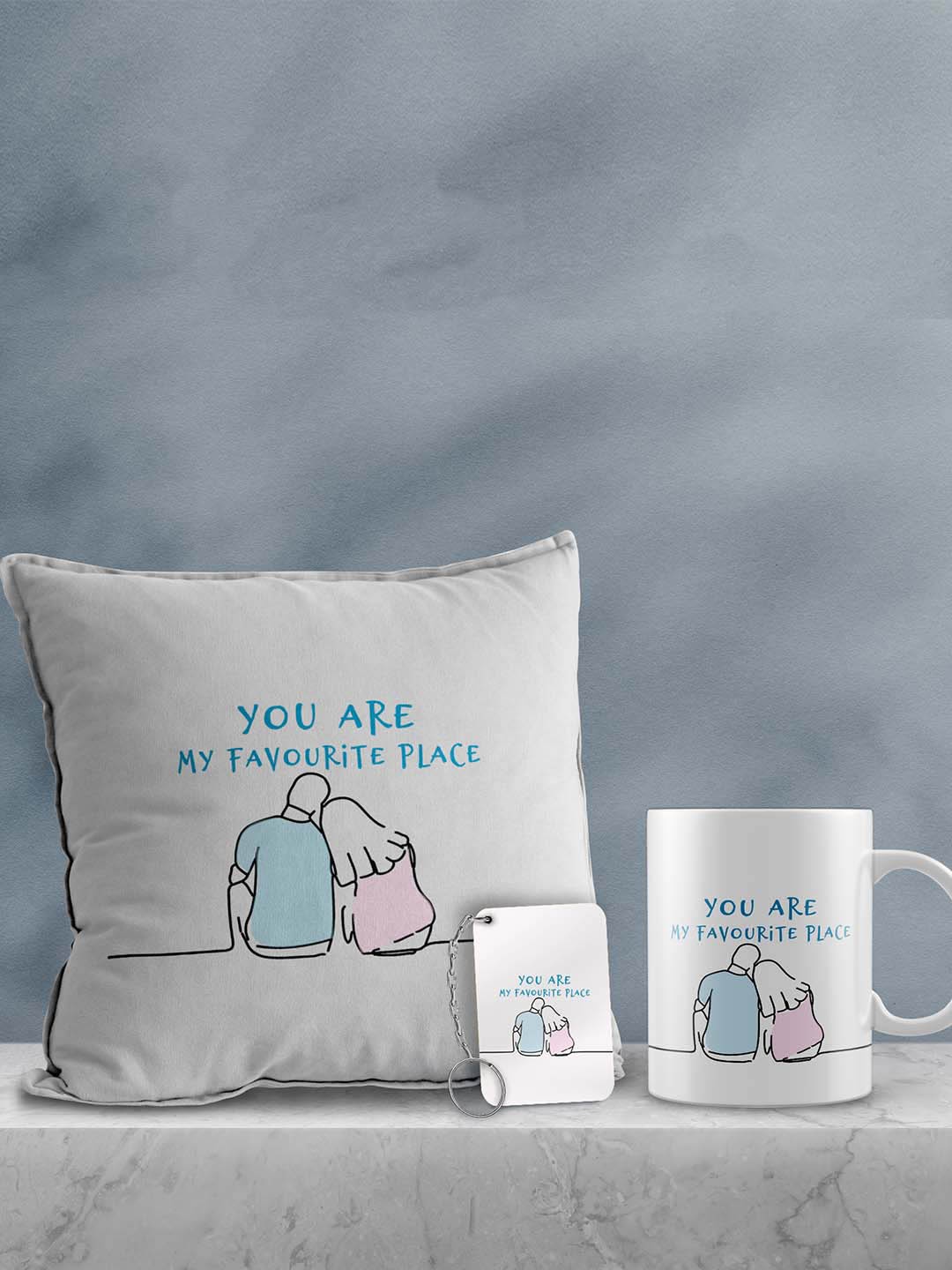 

eCraftIndia White & Blue 3 Pcs Valentine Gift Set