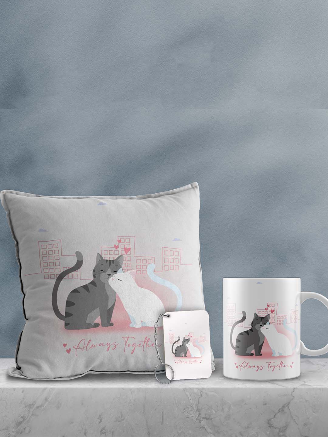 

eCraftIndia White & Grey 3 Pcs Valentine Gift Set