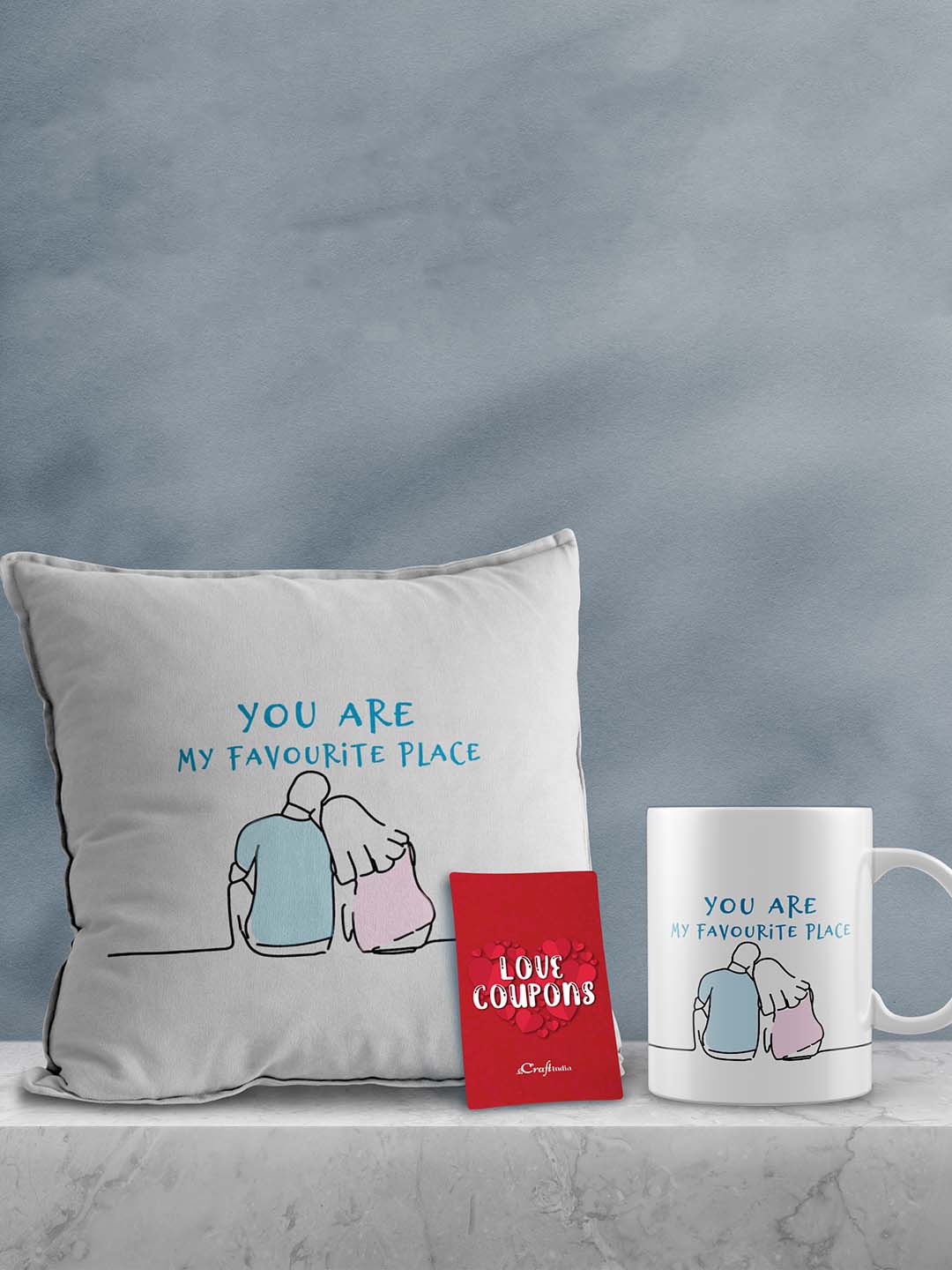

eCraftIndia White & Blue 3 Pcs Valentine Gift Set