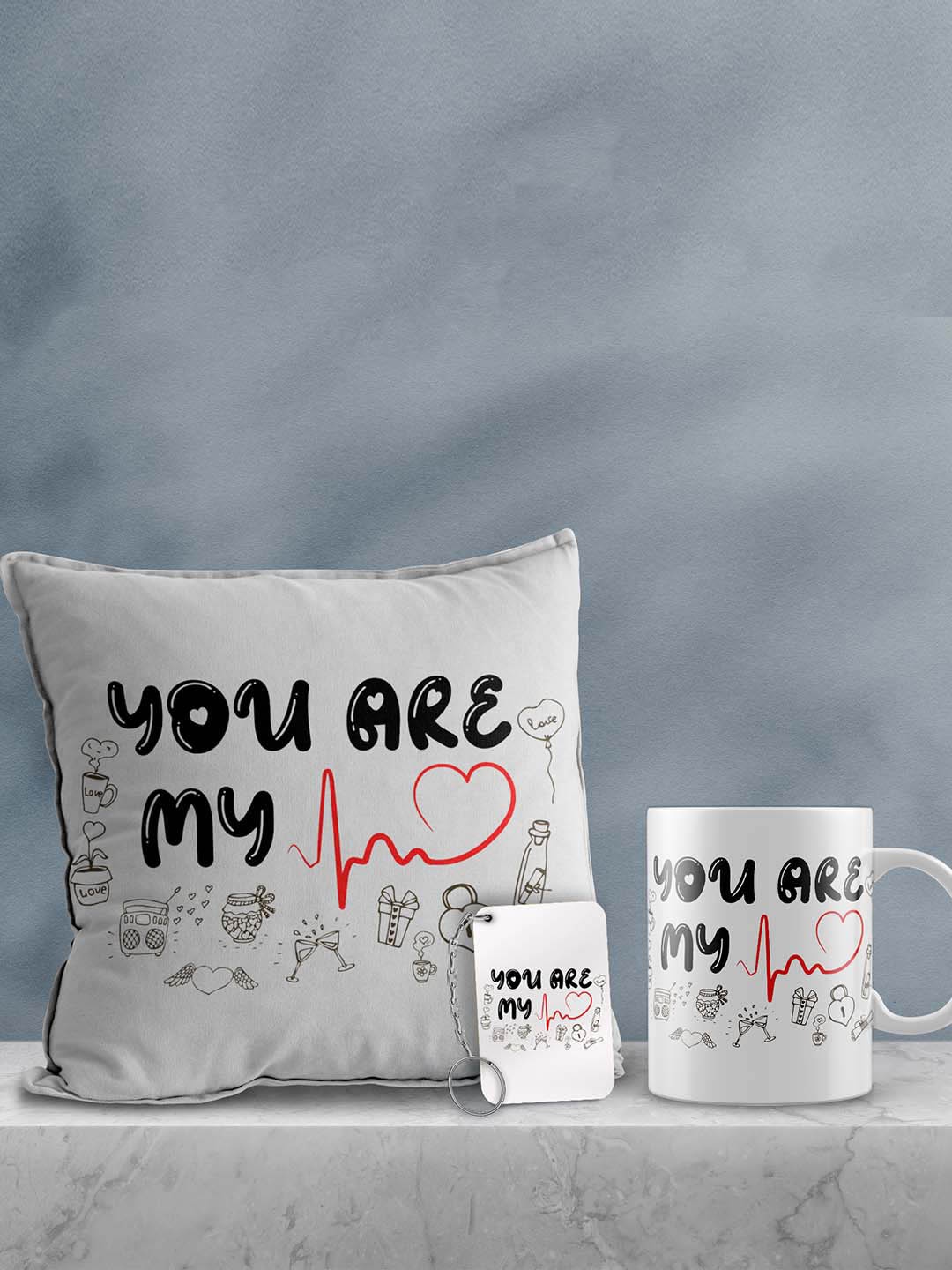 

eCraftIndia White & Black 3 Pcs Valentine Gift Set